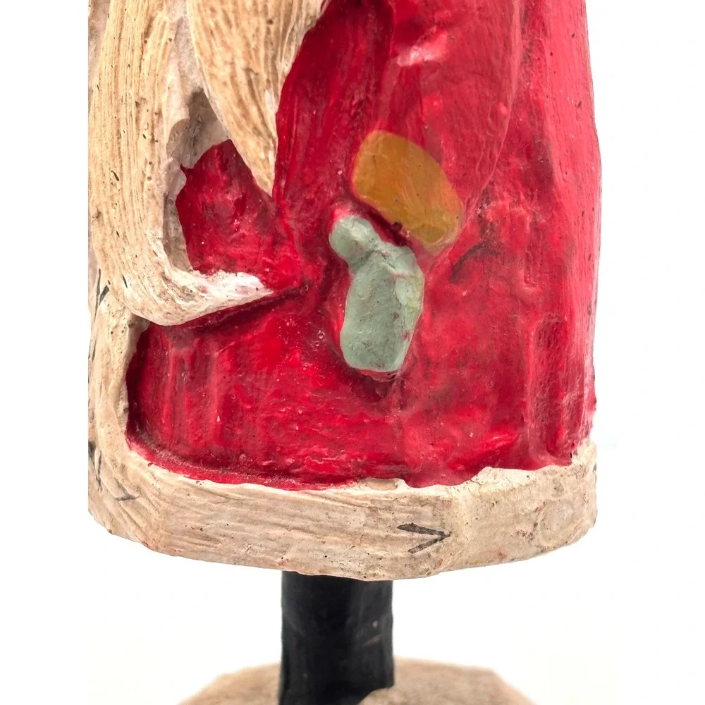 Primitive Folk Art Santa Figurine House of‎ Hatten Paper Mache Vintage 1989 EUC